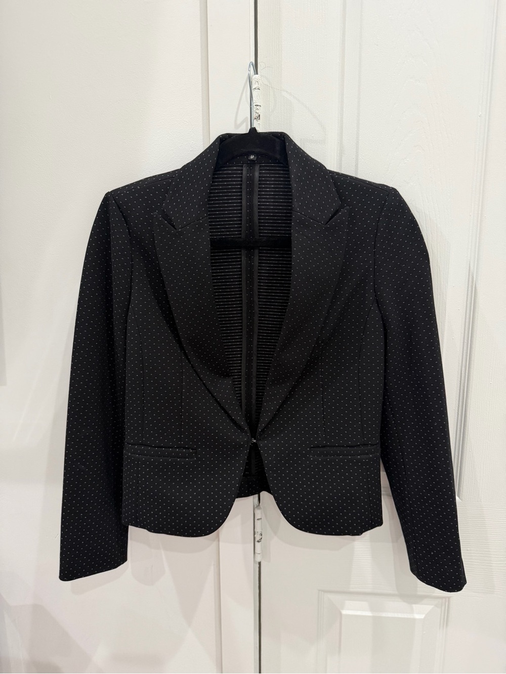 Amanda & Chelsea Black Pin-Dot Single-Button Blazer